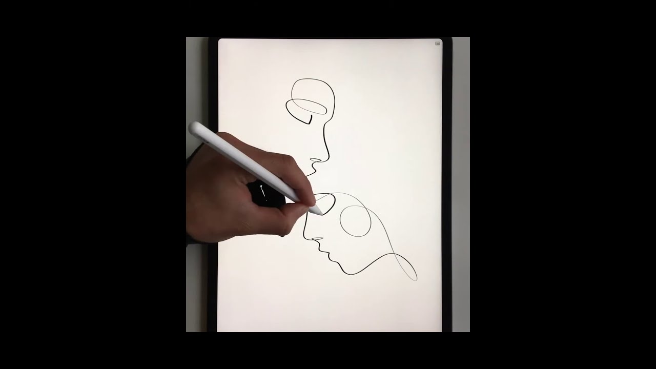 Drawing Faces in One Line Art Style