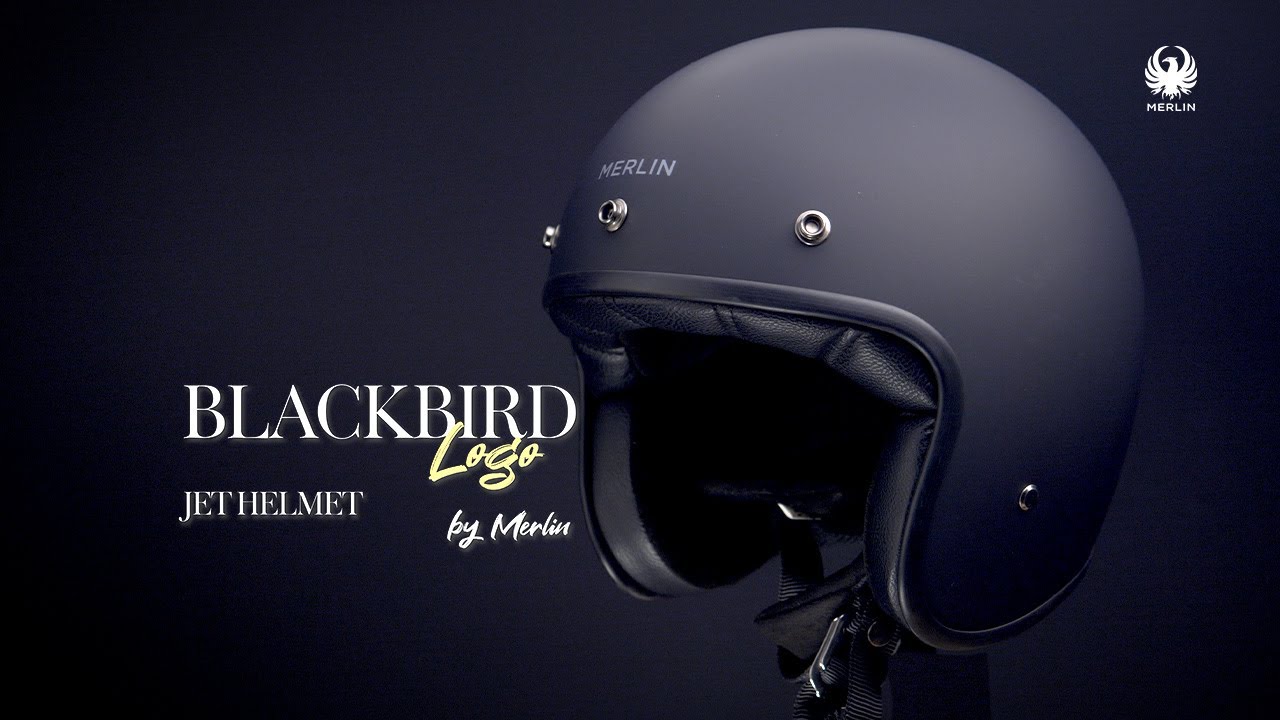 Merlin Blackbird  Logo Jet Helmet