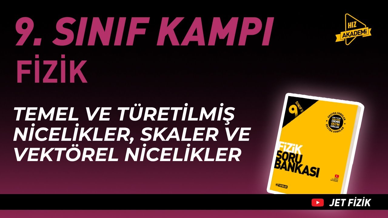 Temel ve Türetilmiş Nicelikler, Skaler ve Vektörel Nicelikler | Hız Akademi 9. Sınıf Fizik Kampı 4