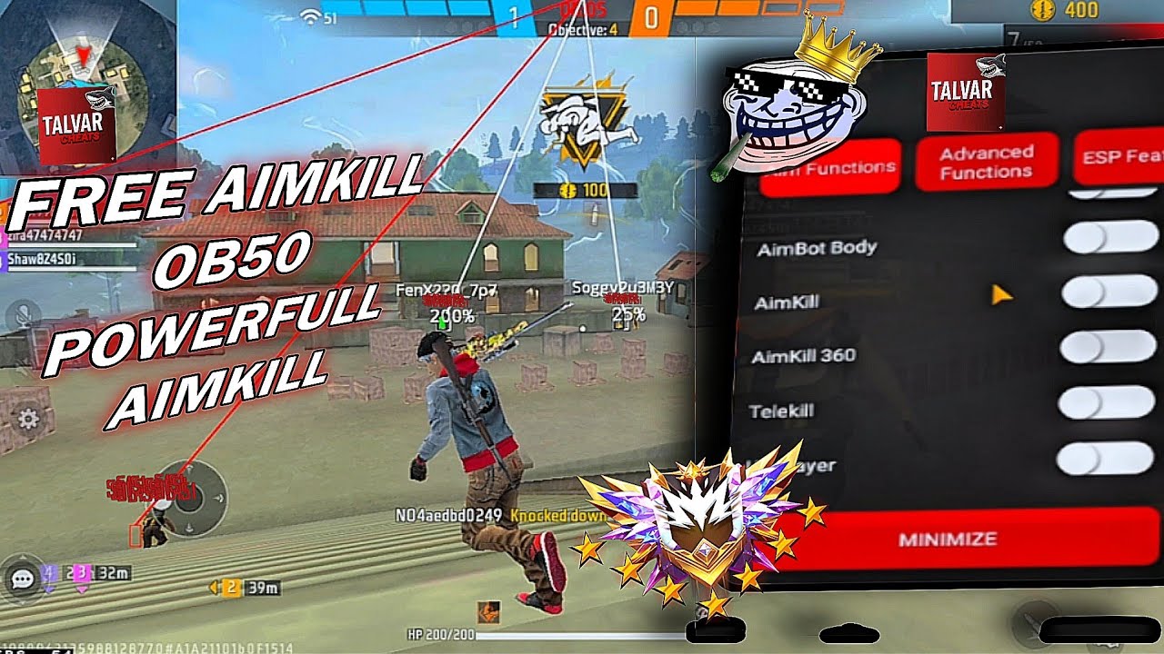 FREE FIRE PC PANLE OB50 💻 AIM KILL PLUS 🎯 AIM KILL + DOWNKILL HACK | 100%   SAFE ✔️