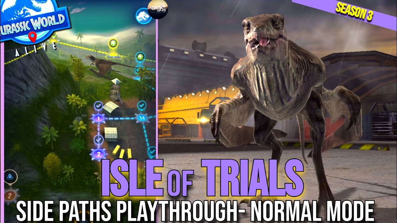 Isle of Trials Season 3: Side Path Playthrough (NORMAL Mode) | Jurassic World Alive
