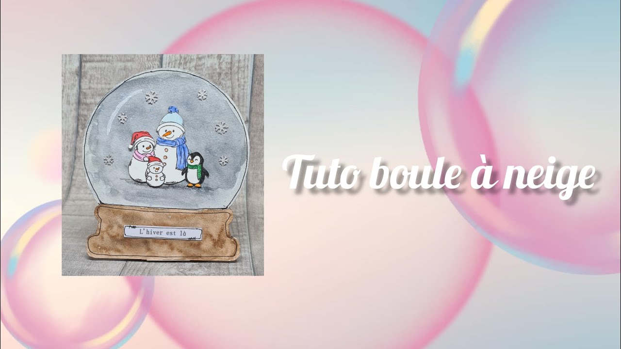 Tuto boule à neige à l'aquarelle #aquarelle #scrapbooking  #tuto