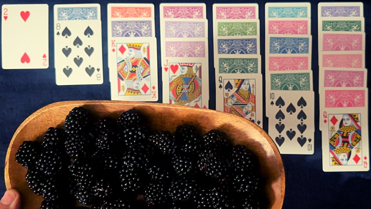SOFT & SWEET Blackberries ~ Snacks ‘n’ Solitaire ~ ASMR Solitaire #471