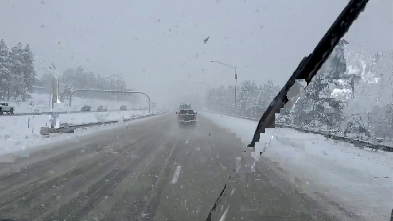 After the Live Broadcast.. Flagstaff in the Snow on Our Way to Phoenix AZ...