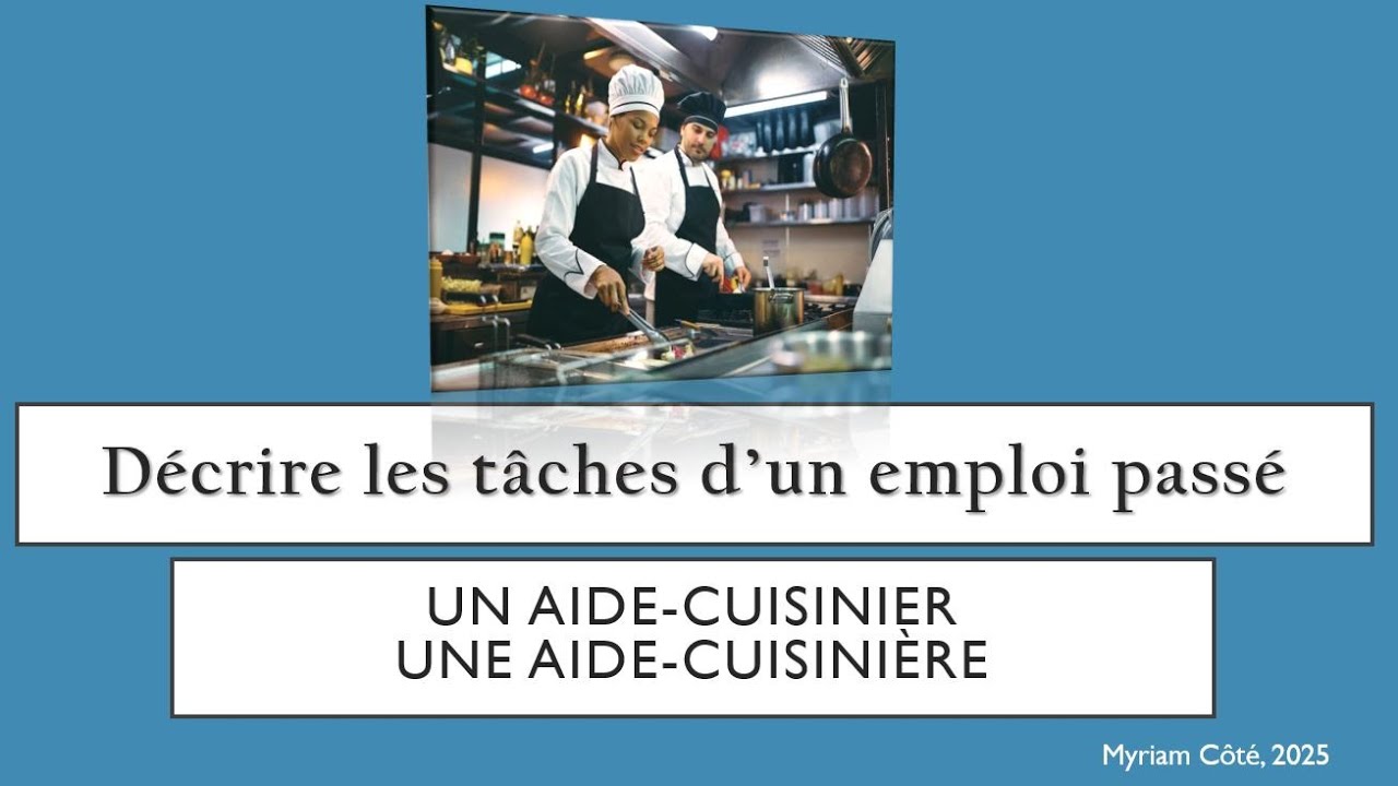 D&eacute;crire  t&acirc;ches Cuisinier
