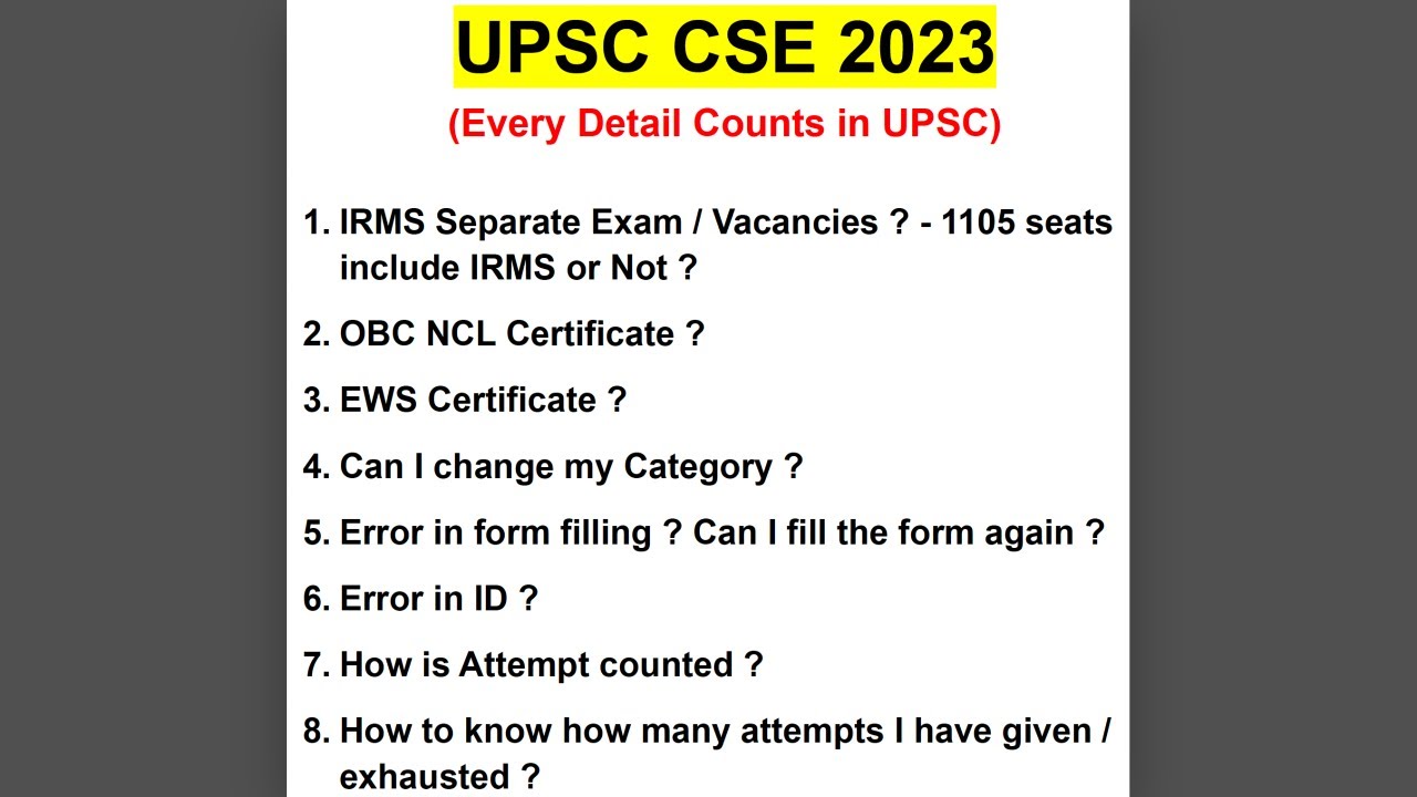 UPSC 2023 Form - Don't Do These *Blunders* at any Cost