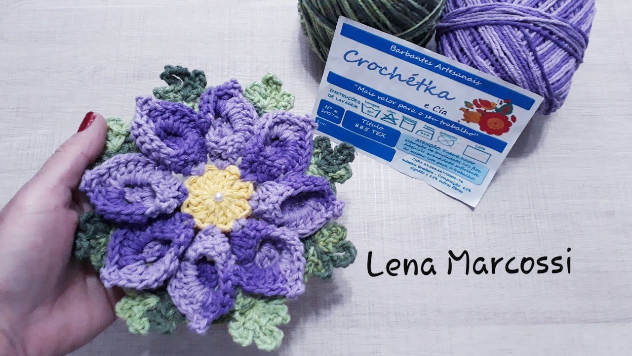 FLOR MARGARIDA BICUDA DE CROCHÊ / Com detalhes muito mais fácil de fazer (Destro) @LenaMarcossi1