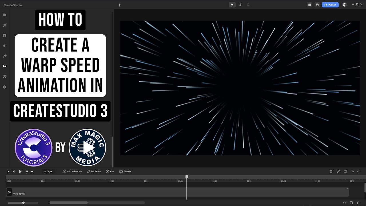 How to create a Warp Speed Animation in CreateStudio 3