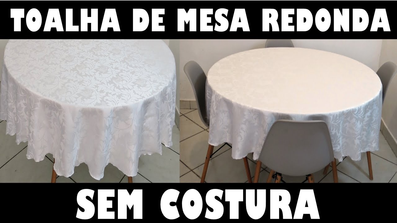 Como Fazer Toalha de Mesa Redonda Sem Costura - Tecido Jaquard | Adriana Luna
