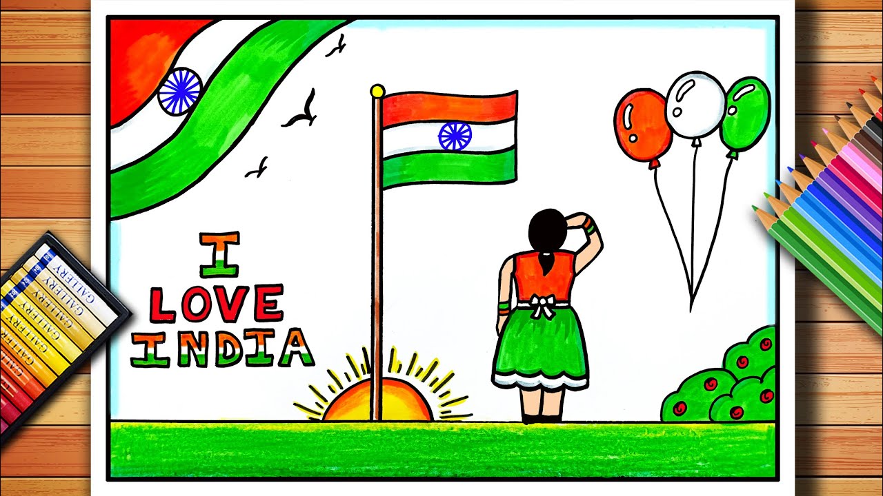 Republic Day Drawing | Republic Day Poster | 26 January Drawing | Easy Republic Day Drawing