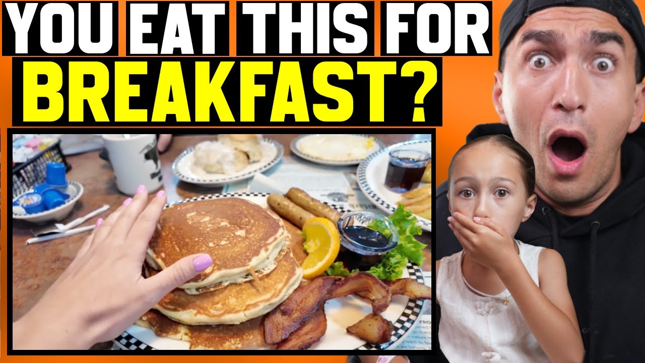New Zealand Dad & Daughter Reacts to Europeans Try AMERICAN Breakfast for the First Time!