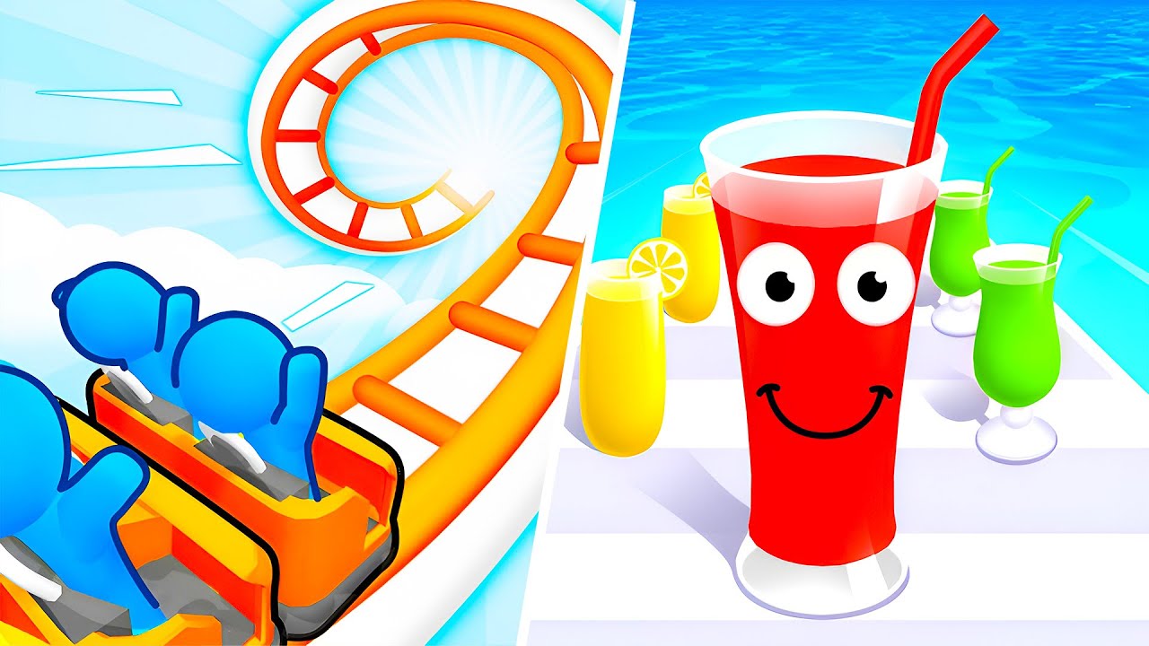 Runner Coaster  VS Juice Run - Max Level’s Gameplay Walkthrough (Android,iOS) NEW UPDATE Ep 1