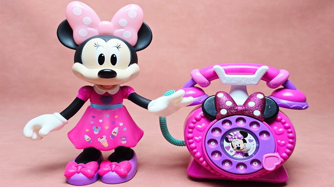 Disney Minnie Mouse Ring Me Rotary Phone Set Satisfying with Unboxing Compilation Toys ASMR #960