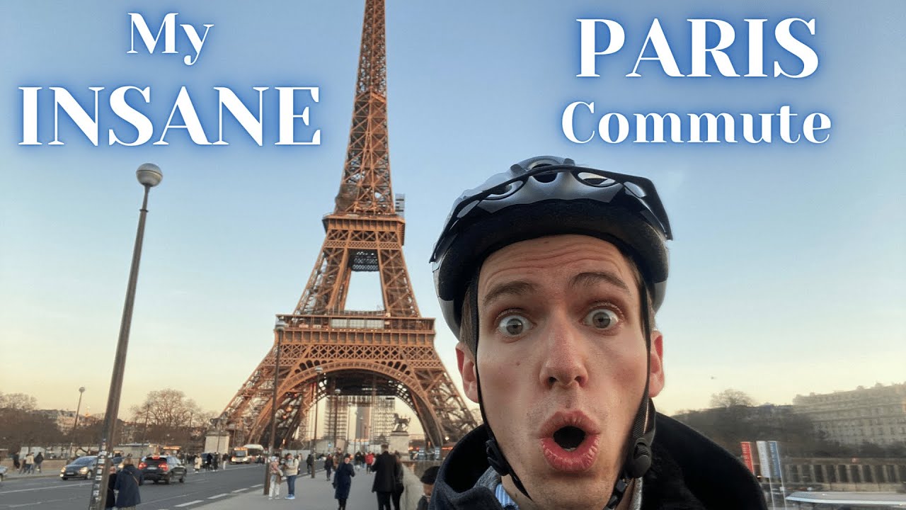 MY INSANE PARIS COMMUTE - Cycling to Work in Ile de France / Eiffel Tower, Arc de Triomphe, RER A 🇫🇷