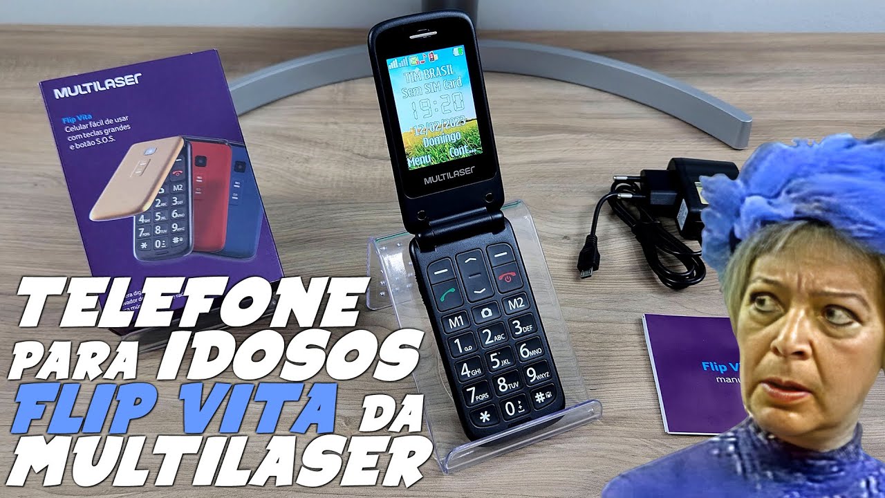 REVIEW: TELEFONE p/ IDOSOS FLIP VITA MULTILASER (P9020, P9021, P9043...)
