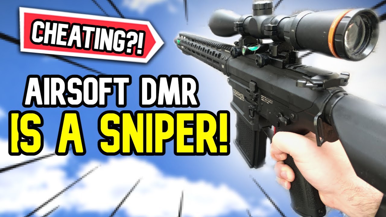 AIRSOFT DMR is BASICALLY a SNIPER... (INSANE RANGE!)