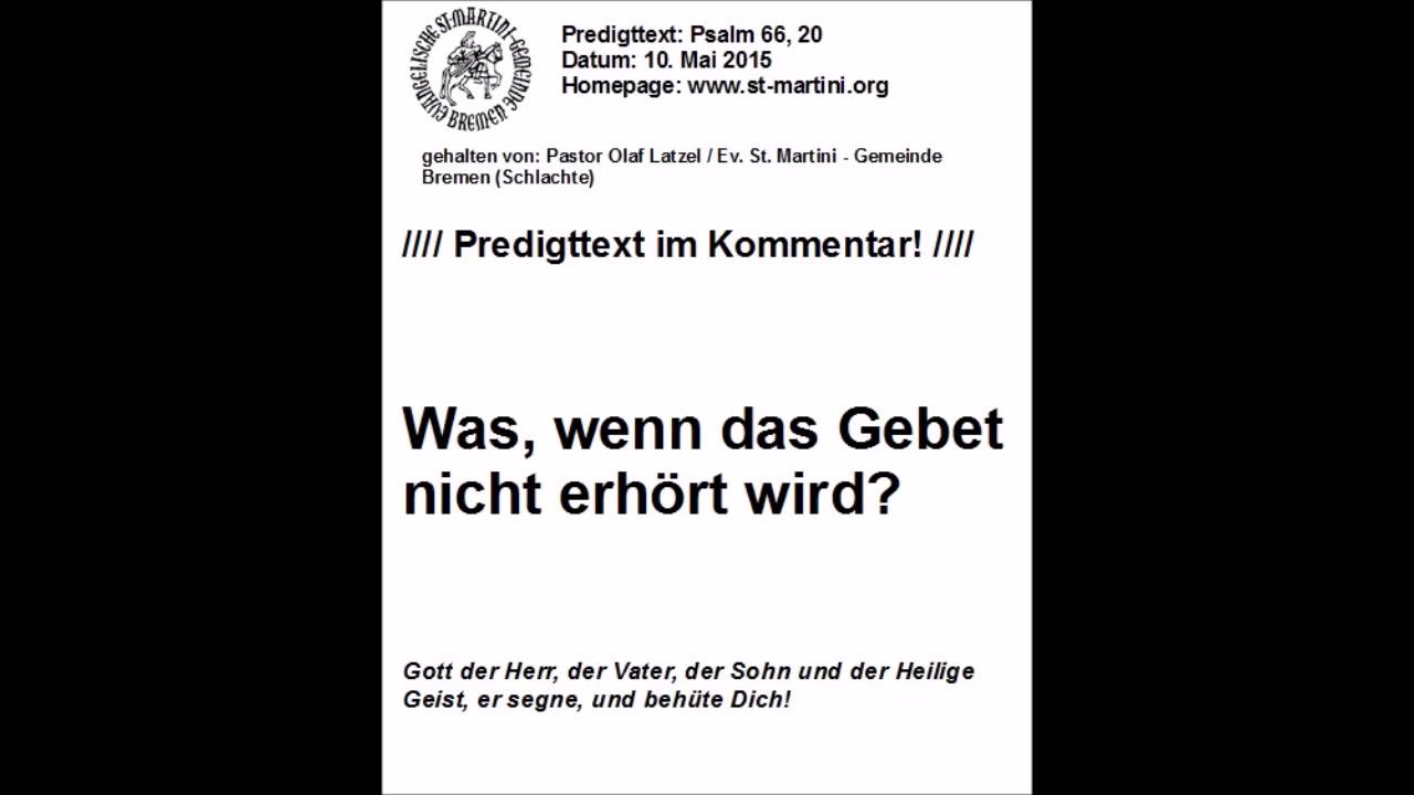 10.05.2015 - Was, wenn das Gebet nicht erhört wird?