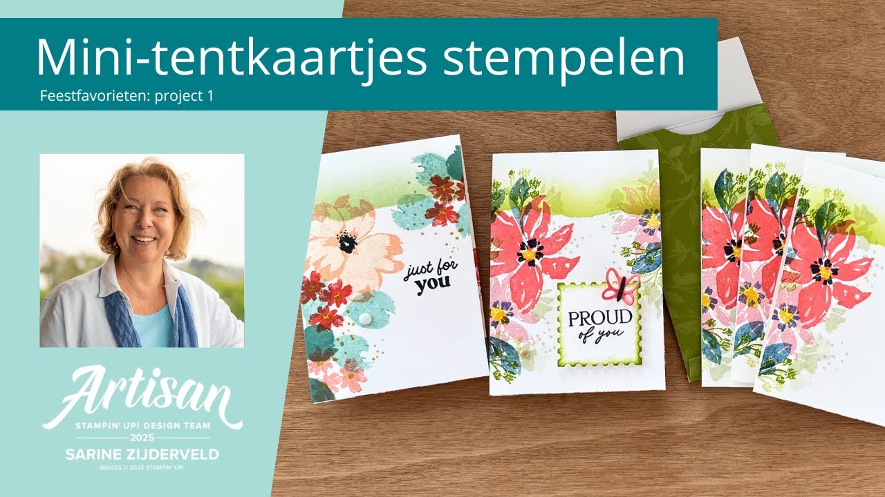 Mini-kaartjes stempelen | Mini Tentfold Cards | #feestfavorieten project 1