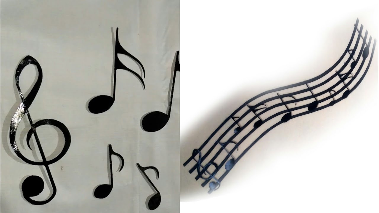 wall hanging craft / paper music notes crafts / music notes wall decoration