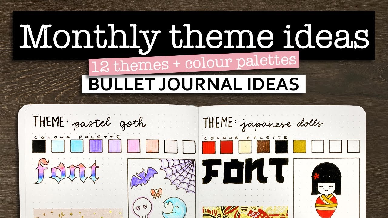 Ежемесячные темы для Bullet Journal 💜 12 идей тем для Bullet Journal на 2021 год | Идеи Bullet Jo...
