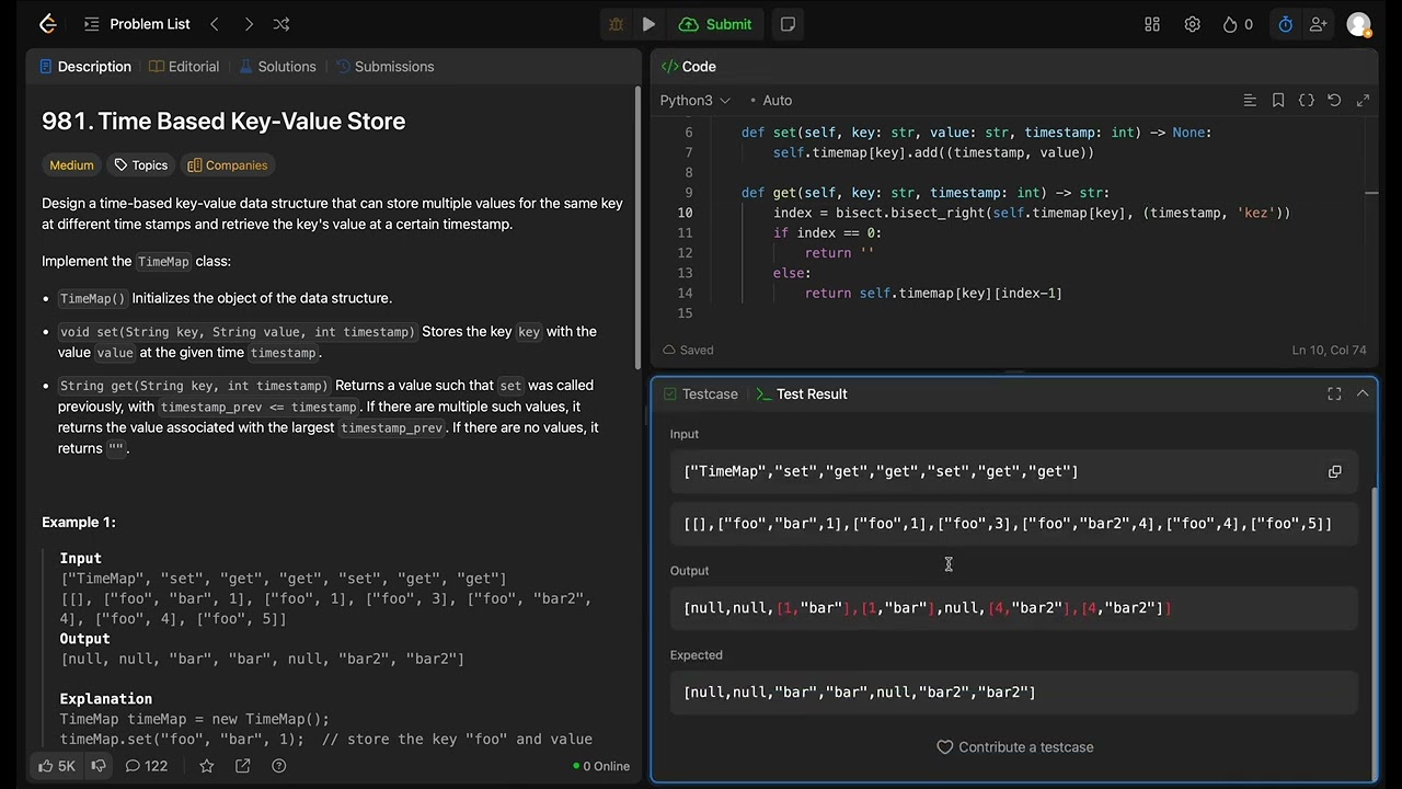 Leetcode 981 - Time Based Key Value Store - Python (NeetCode 33/150)