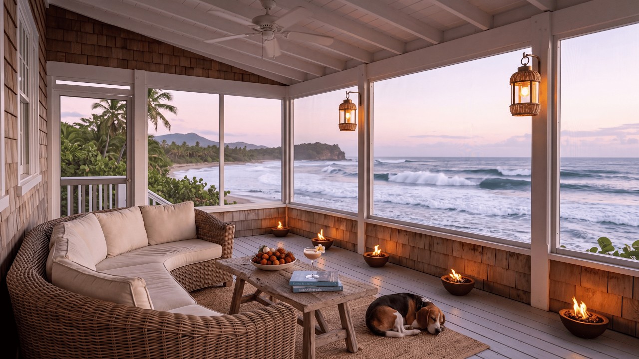 3 Hours of Golden Hour at a French Riviera Beach with Ocean Waves Ambience for Relaxation or Sleep