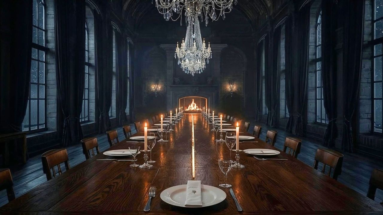 Dark Romance Writing Ambience 🕯️ The Gothic Manor Dining Room | Cinematic Cello & Piano