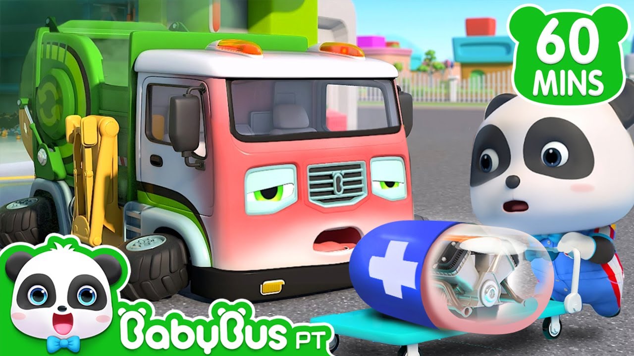 O Caminhão de Lixo Danny | 1 HORA DE BABYBUS BRASIL | Mecânico Bebê Panda | Músicas Infantis