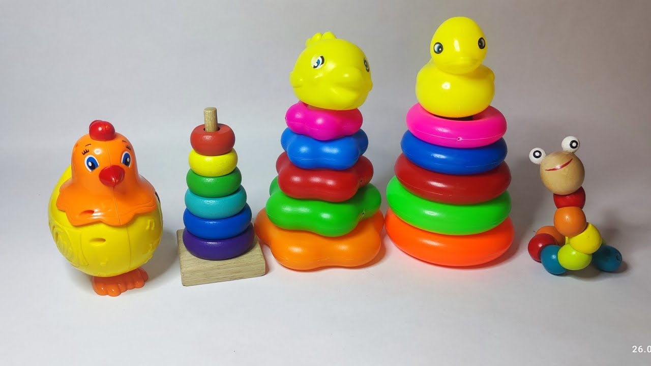 Colorful Stacking Toys for Kids 🌈 Learn Colors & Shapes | Satisfying Toy Play #kidstoyssatisfying 