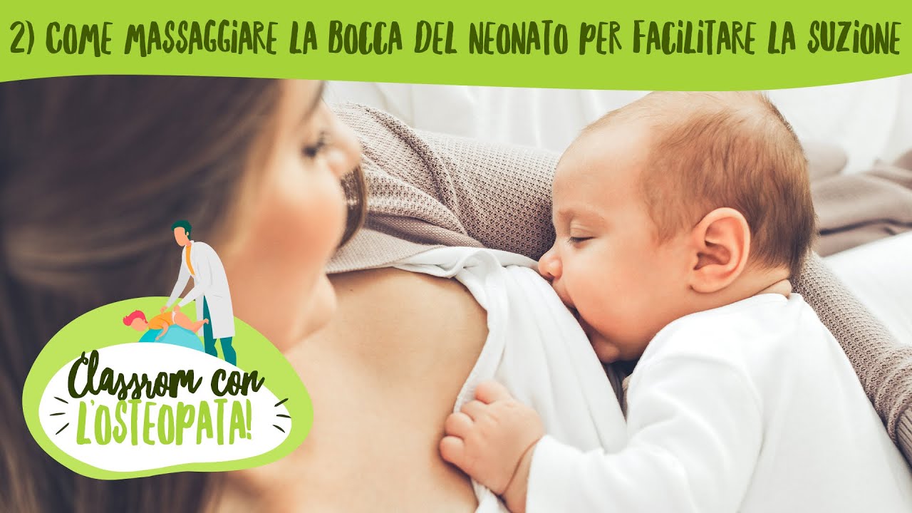 Come facilitare l'allattamento con un massaggio alla bocca del neonato