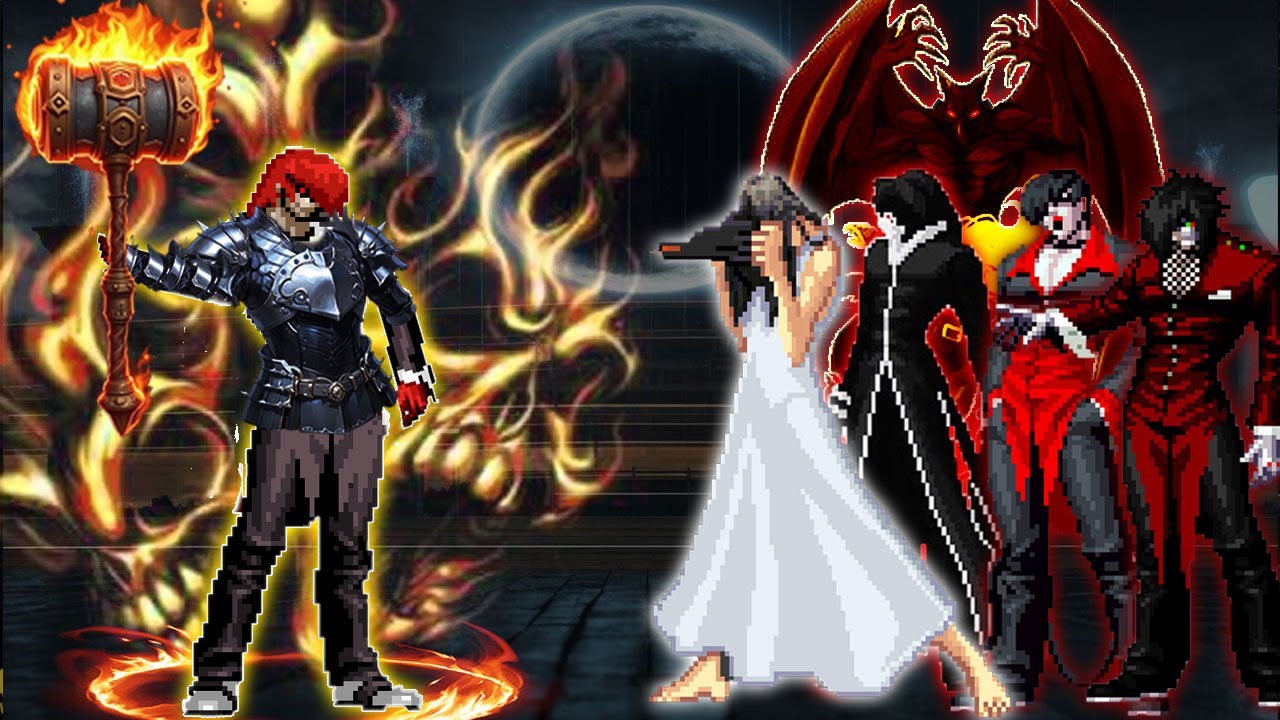 [KOF Mugen]  Destructive Element Iori Vs Horror SatanicTeam