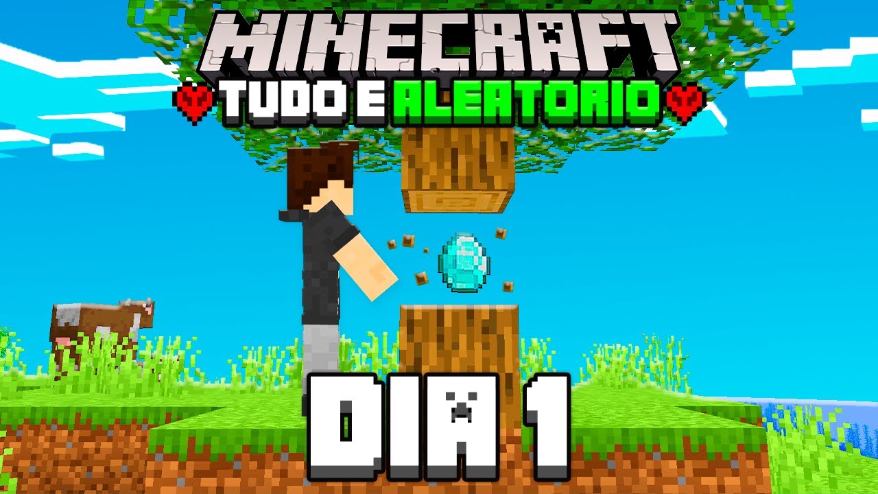 TUDO É ALEATÓRIO DURATE 100 DIAS no MINECRAFT 1.21 HARDCORE