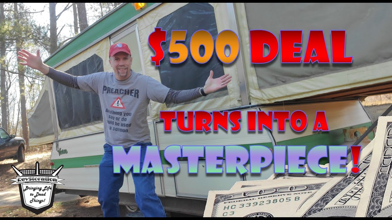 Реставрация Pop Up Camper: сделка за 500 долларов превращается в шедевр за 1000 долларов! Venture...