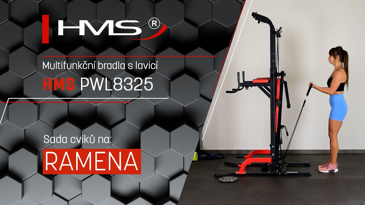 Multifunkční bradla s lavicí HMS PWL8325 - cviky na ramena