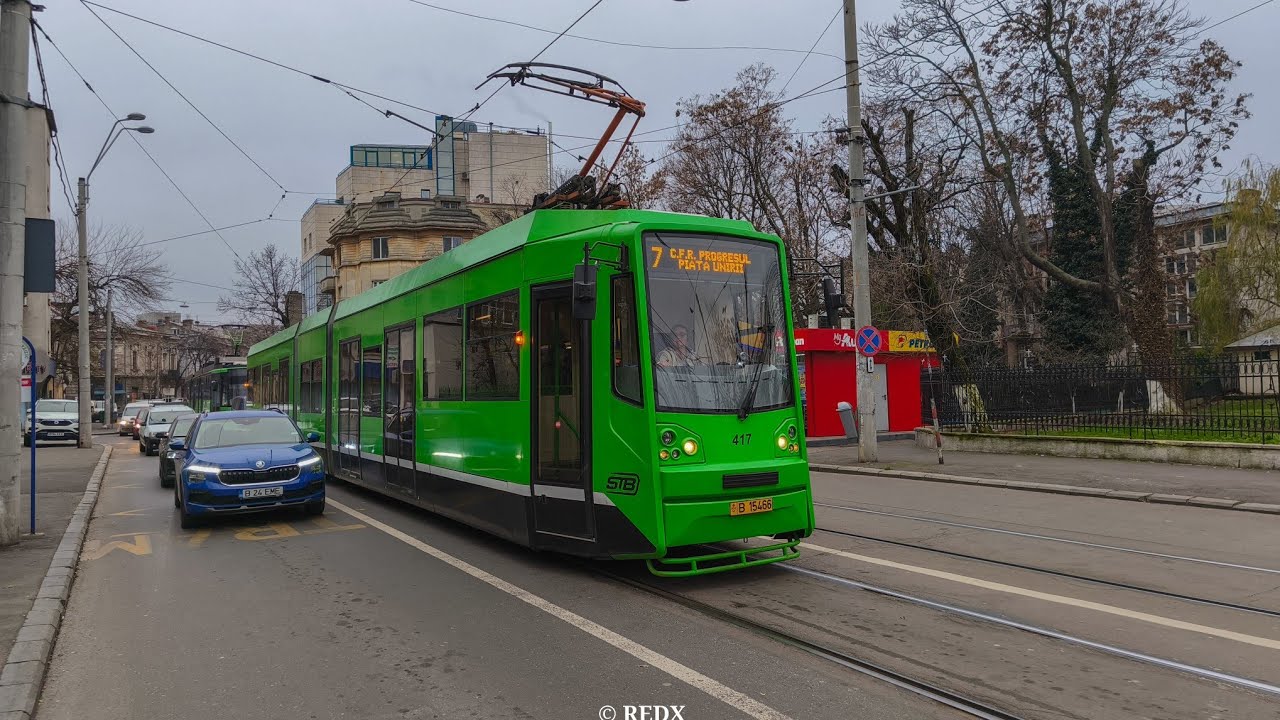 Călătorie cu tramvaiul Bucur LF-CA 417, interior stațiile 