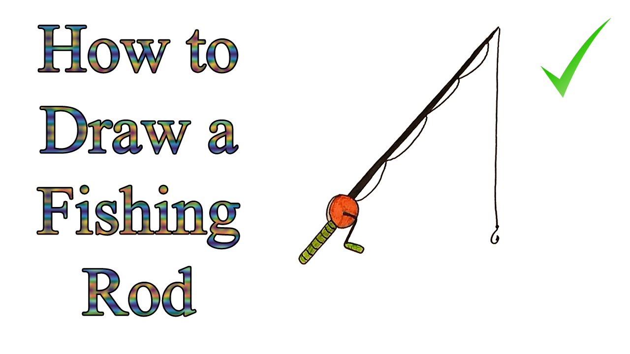 How to Draw a Fishing Rod - VERY EASY FOR KIDS