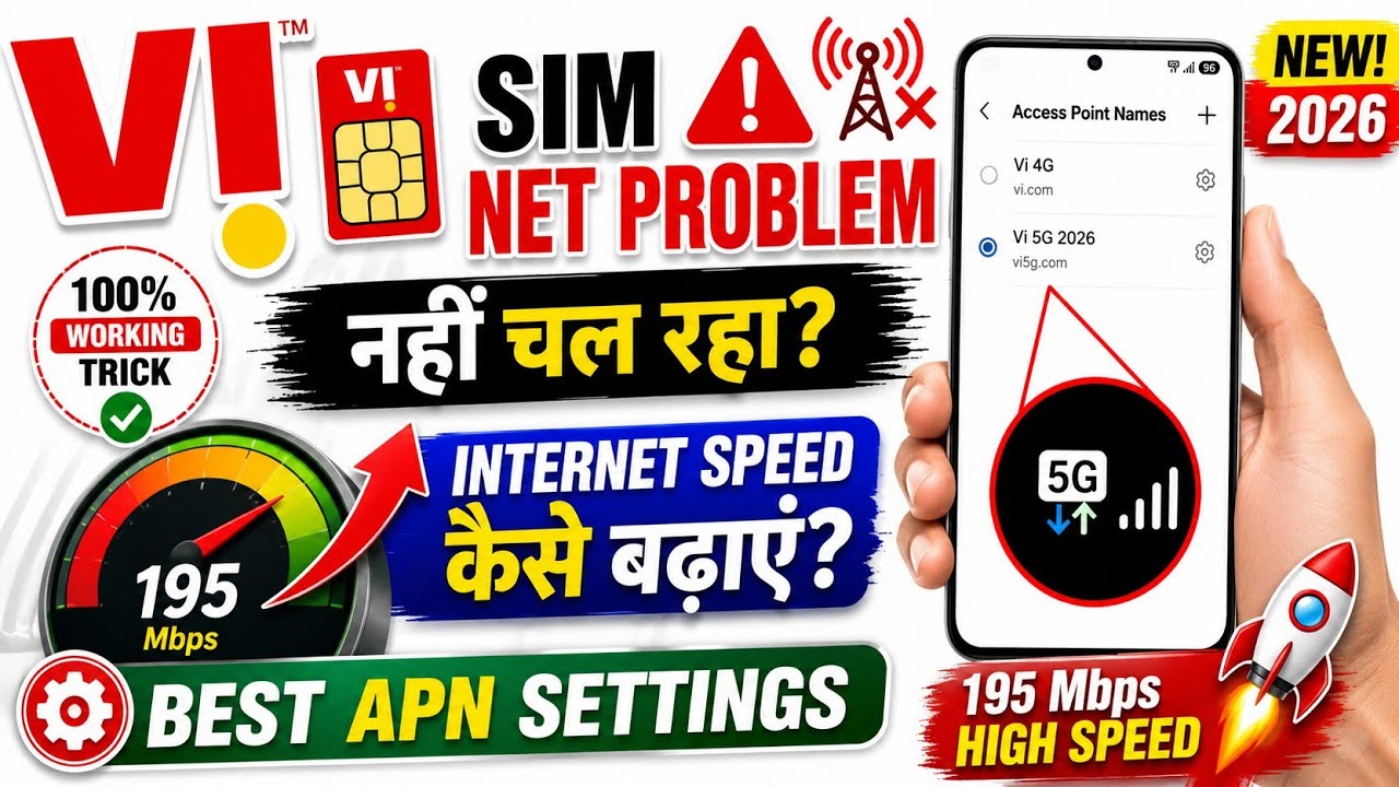 🔥 VI SIM Internet Not Working? Net Speed Kaise Badhaye 2026 | Best APN Settings | 100% Working