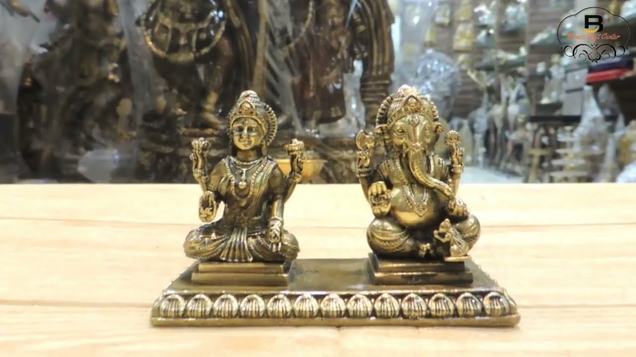 Brass Showpiece Laxmi Ganesh God Idol Statue - 4.2*2*3 Inch (BS1854 E)