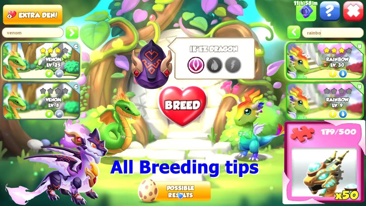 How to Breed Ikez Dragon-Dragon Mania Legends | Ancient Owon Dragon 180/500 | DML