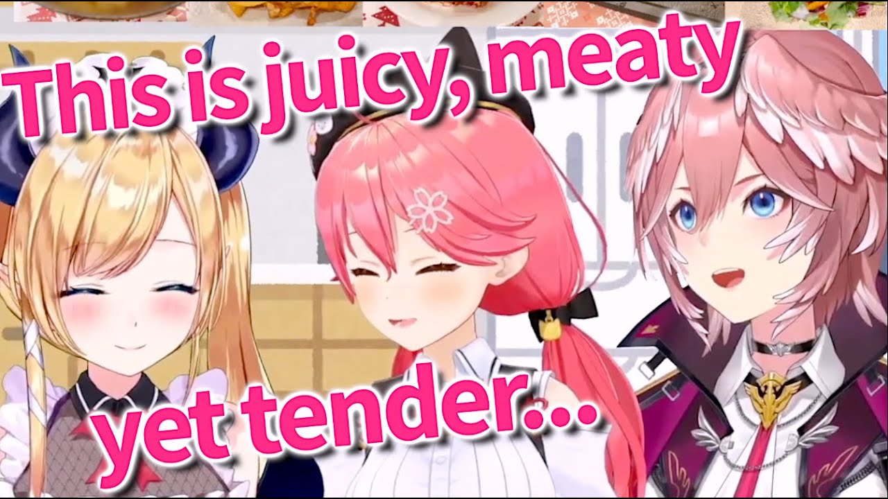 Miko begins food report with a good vocabulary due to the delicious food [hololive/ Eng sub]