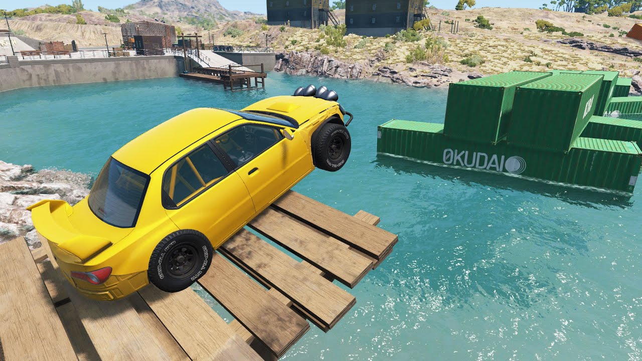 Cars VS Container Bridge  - BeamNG.Drive