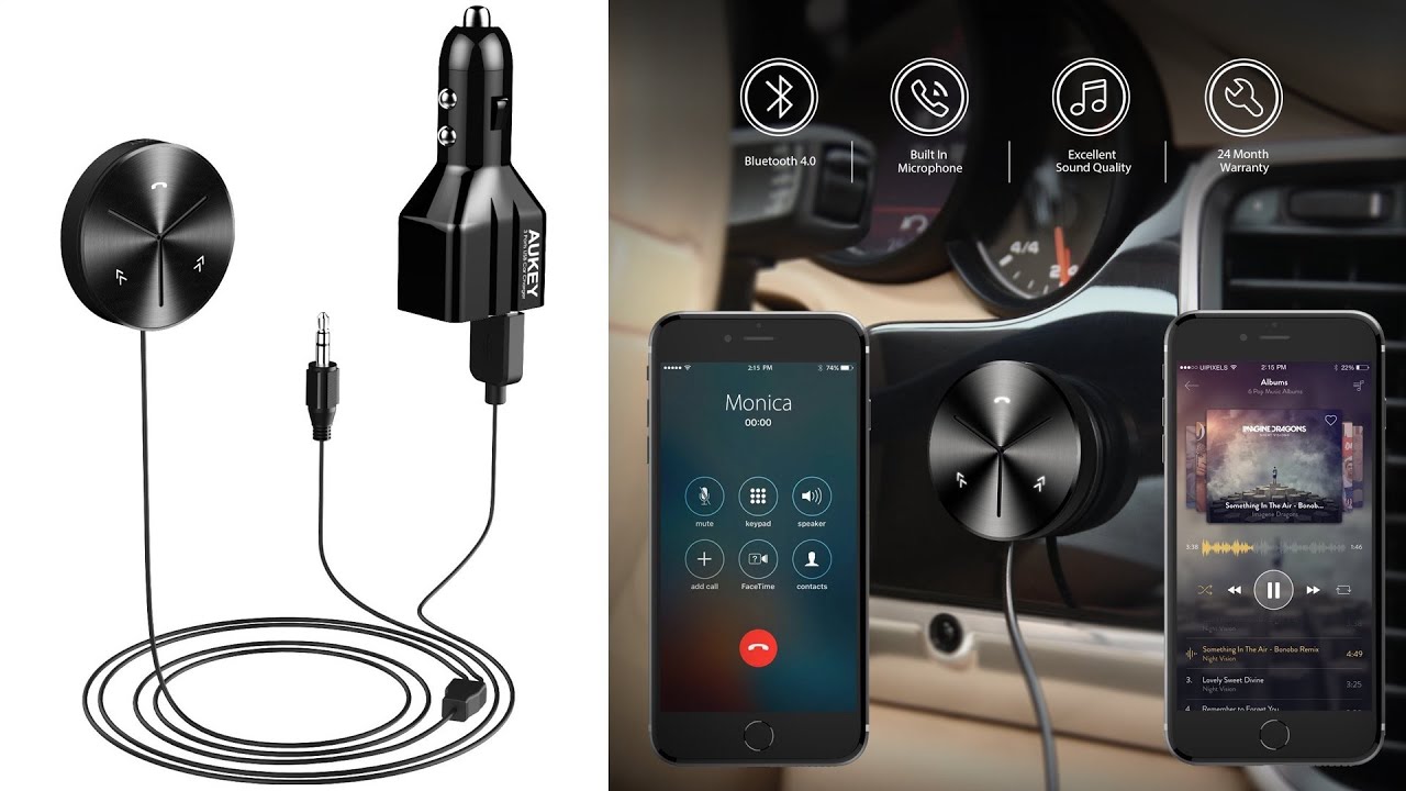 Aukey Portable Bluetooth 4.0 Audio Receiver Car Kit!