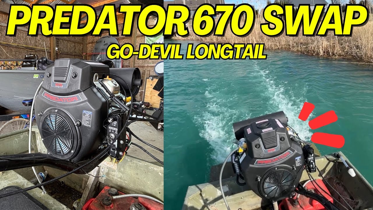 Predator 670cc MUD MOTOR SWAP! | Go-Devil Longtail Engine Replacement