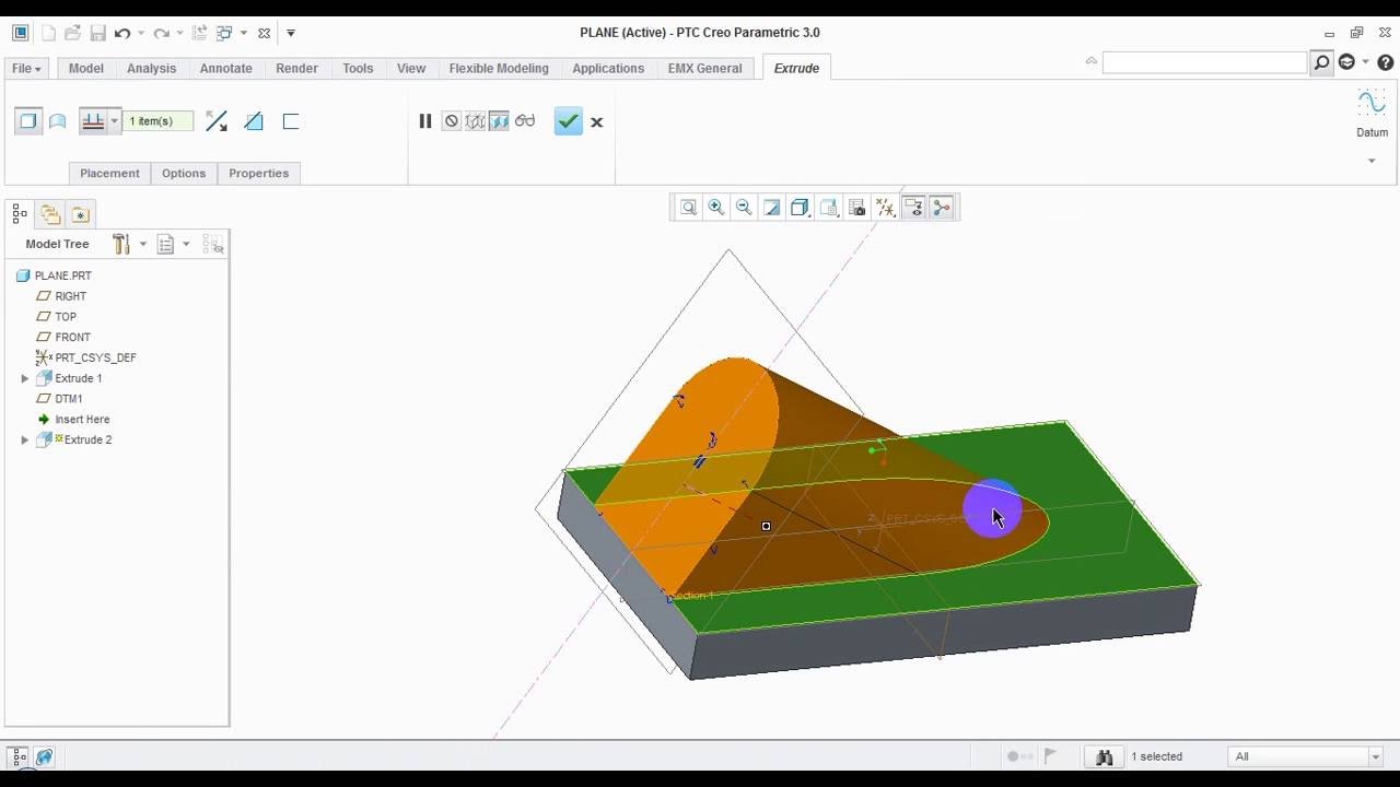 Hướng dẫn Creo Parametric 3.0_Bài 16 Tạo mặt chuẩn Datum Plane