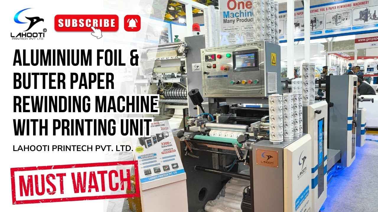Foil & Butter Paper Rewinding Machine With Printing 😍😍|  one machine many product | 8860299899