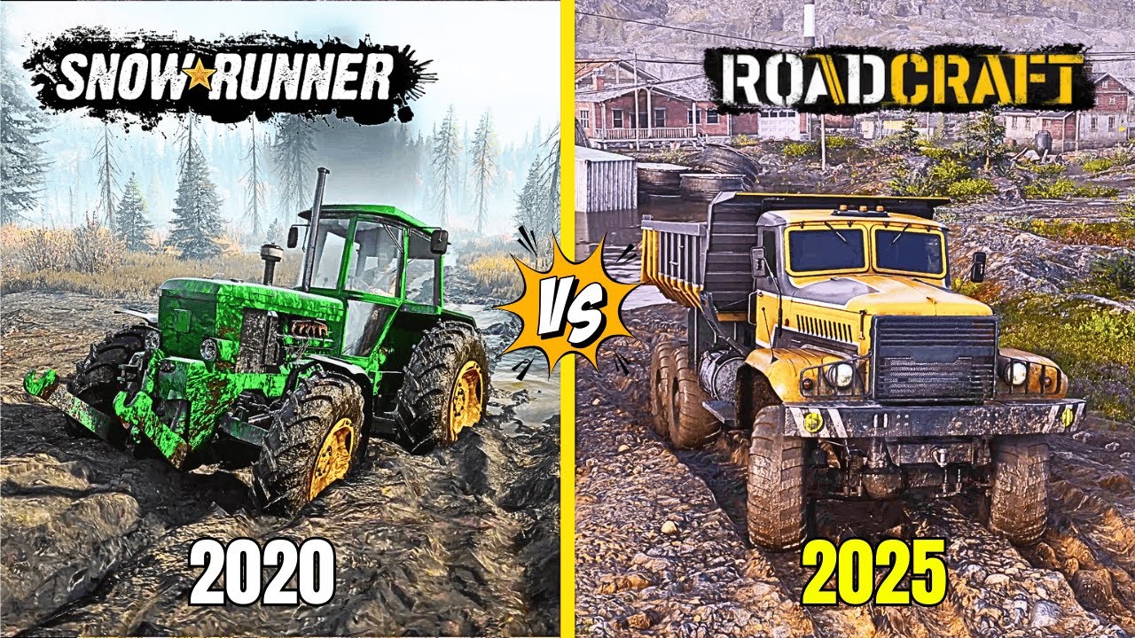 SnowRunner vs RoadCraft - Direct Comparison (4K)