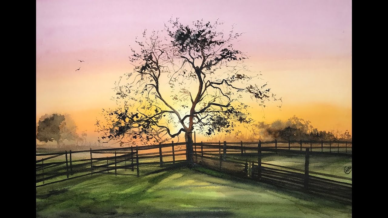 Watercolor Countryside Painting Demonstration