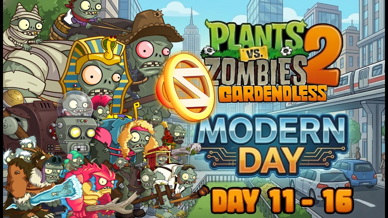 ALL GARGANTUAR | MODERN DAY | DAY 11 - 16 | Plants vs Zombies 2 Gardenless | Gameplay Walkthrough