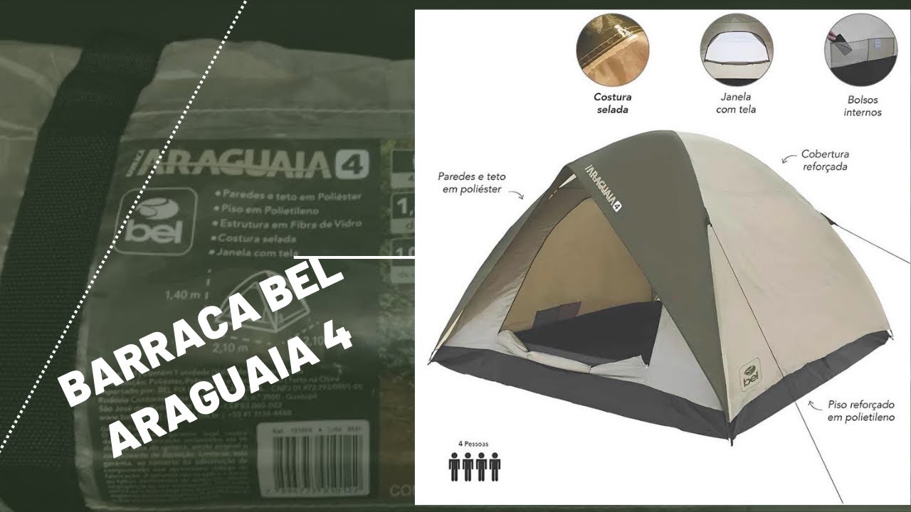 BARRACA BEL ARAGUAIA 4 - MONTEI SOZINHO (PRIMEIRA VEZ MONTANDO UMA BARRACA) Primeiras impressões