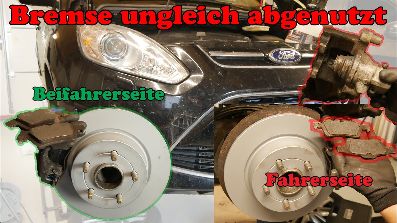 Bremse am Ford auf der Hinterachse ungleich abgefahren! Bremse defekt! Fehlersuche und Reparatur